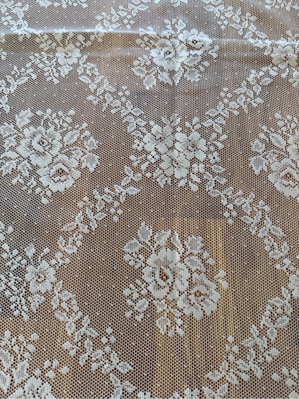 Vintage White Lace Floral Tablecloth